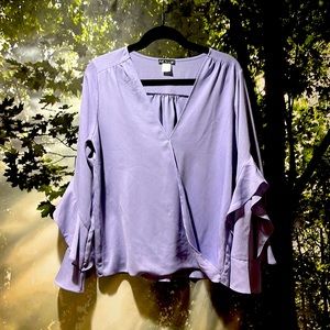 Lavender wrap blouse